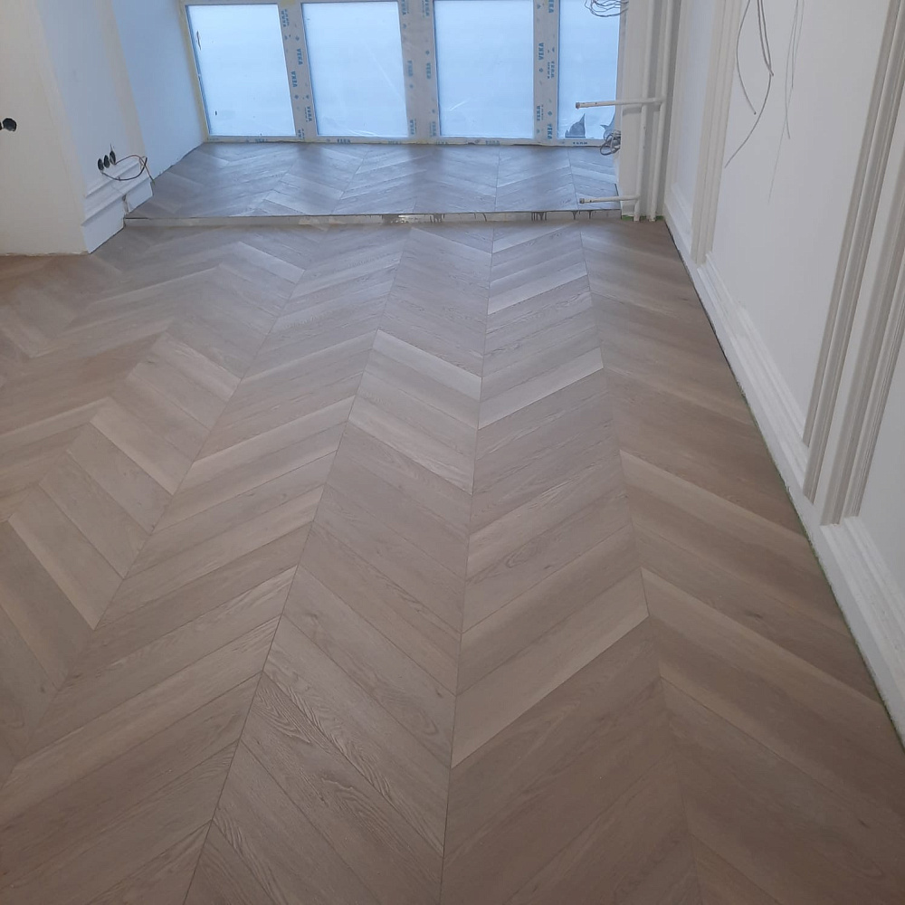 Укладка Каменного ламината SPC Aberhof Chevron