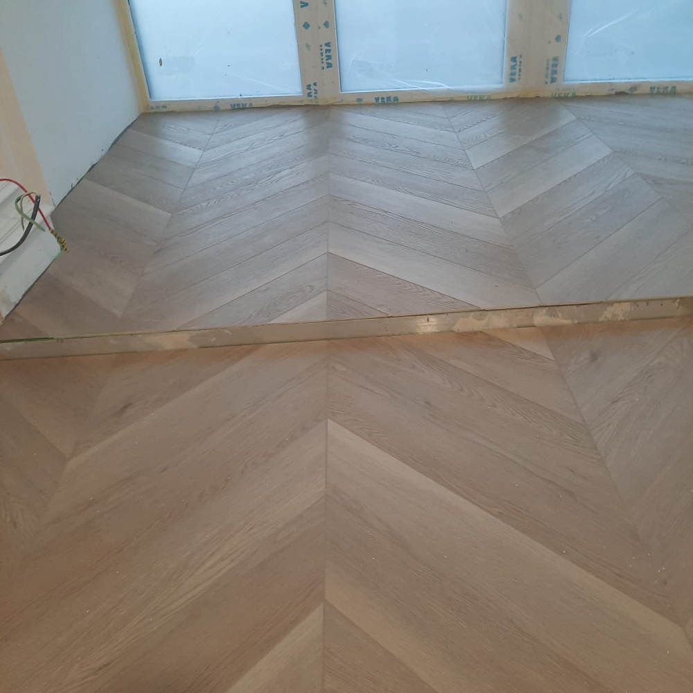 Укладка Каменного ламината SPC Aberhof Chevron