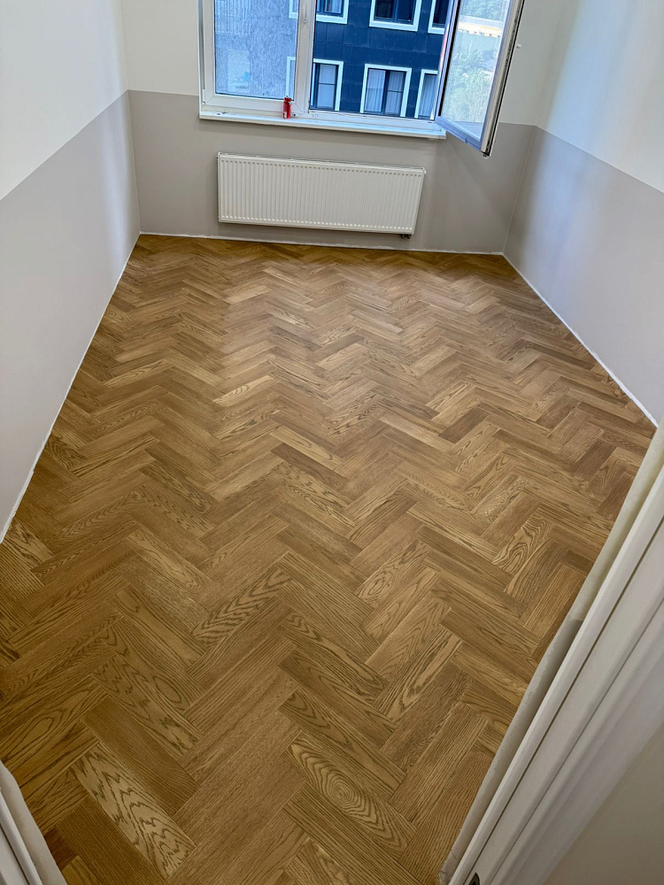 Укладка кварцевого паркета Штучный паркет Дуб Карельский