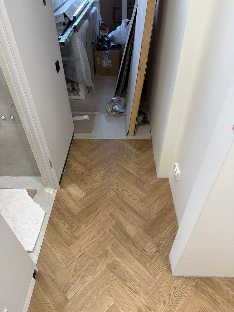 Укладка кварцевого паркета Штучный паркет Дуб Карельский